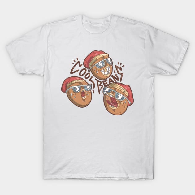 Cool beans Coffee beans character group T-Shirt by SPIRIMAL